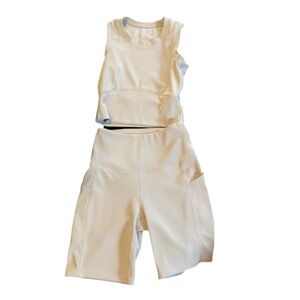 Cream Activewear Set
